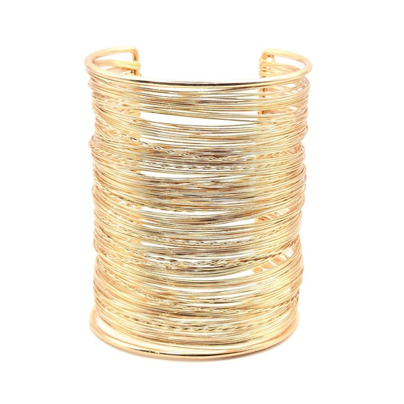 Jewelry - Gold Multi-Wire Cuff Bracelet - Women Jewelry